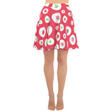 Red White & Green Polka Dot Strawberries Pattern Skater Skirt
